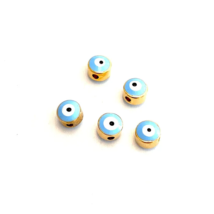 Peppy Beads 6mm 24K Gold Plated Baby Blue Evil Eye Beads 6mm 24K Gold Plated Evil Eye Spacers 5 Pcs in a Pack Necklaces Peppy Beads 6mm 24K Gold Plated Baby Blue Evil Eye Beads 6mm 24K Gold Plated Evil Eye Spacers 5 Pcs in a Pack Necklaces