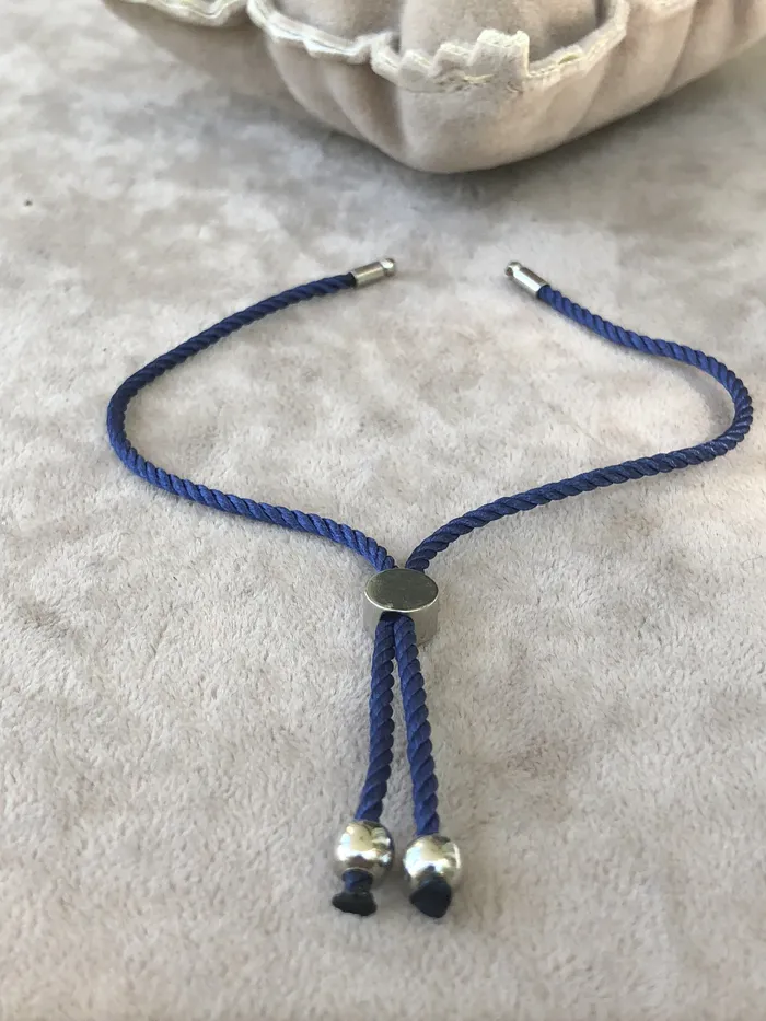 Peppy Beads Bracelets Adjustable Rope Slider Bracelet Blanks Navy BlueSilver Adjustable Bracelet Blanks Peppy Beads Bracelets Adjustable Rope Slider Bracelet Blanks Navy BlueSilver Adjustable Bracelet Blanks