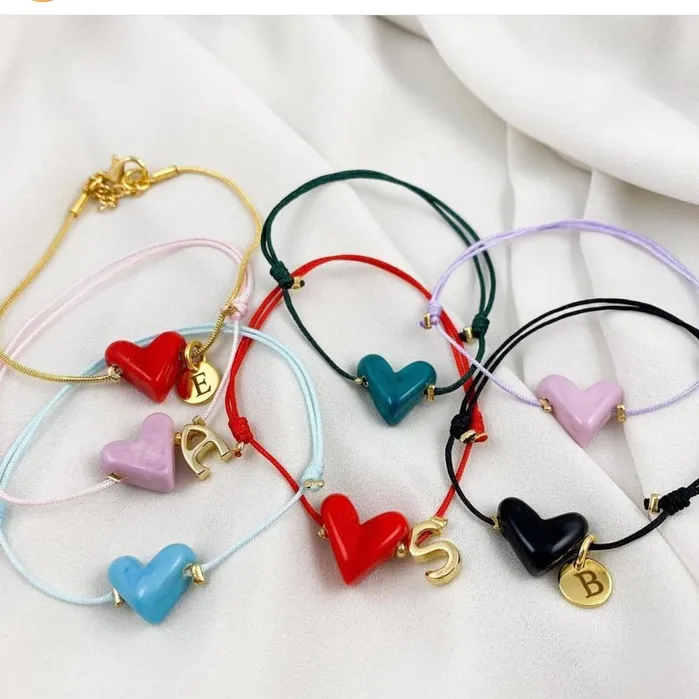 Peppy Beads Charm Necklaces Hand Made Murano Glass White Heart Charm