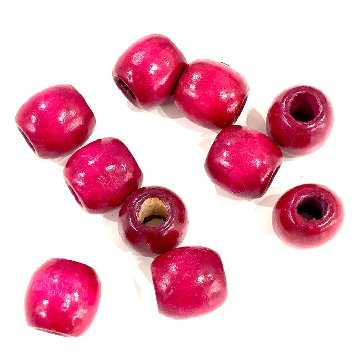 Peppy Beads Dk Fuchsia Large Hole Wooden Beads 16x15mm 10 Pieces in a pack Earrings Peppy Beads Dk Fuchsia Large Hole Wooden Beads 16x15mm 10 Pieces in a pack Earrings