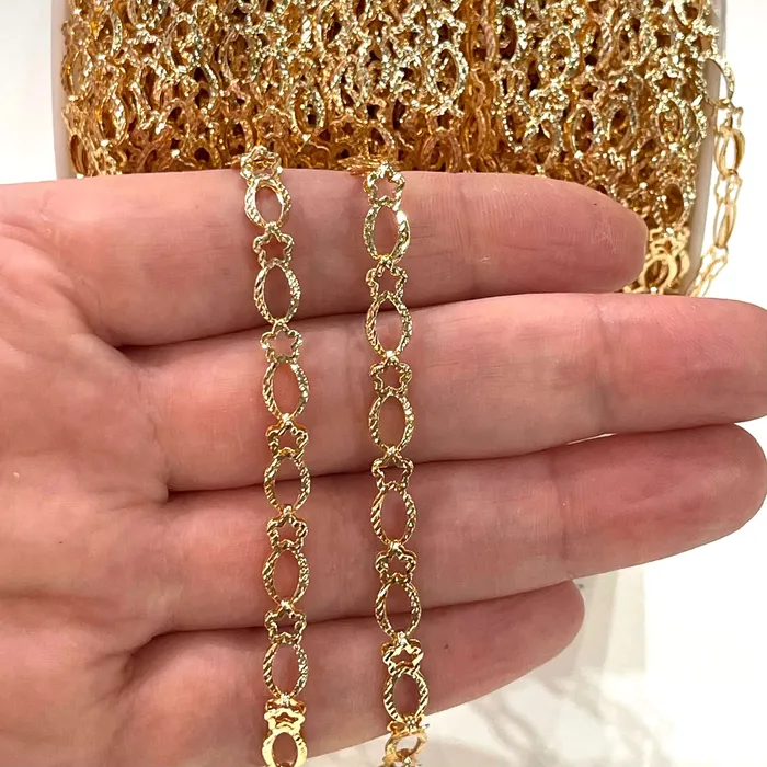 Peppy Beads Earrings 24Kt Gold Plated 5mm Double Layer Soldered Chain 5mm Gold Chain Peppy Beads Earrings 24Kt Gold Plated 5mm Double Layer Soldered Chain 5mm Gold Chain