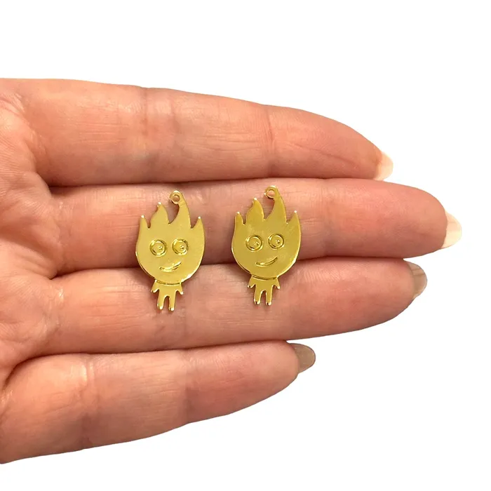 Peppy Beads Earrings 24Kt Gold Plated Fireboy Charms2 pcs in a pack