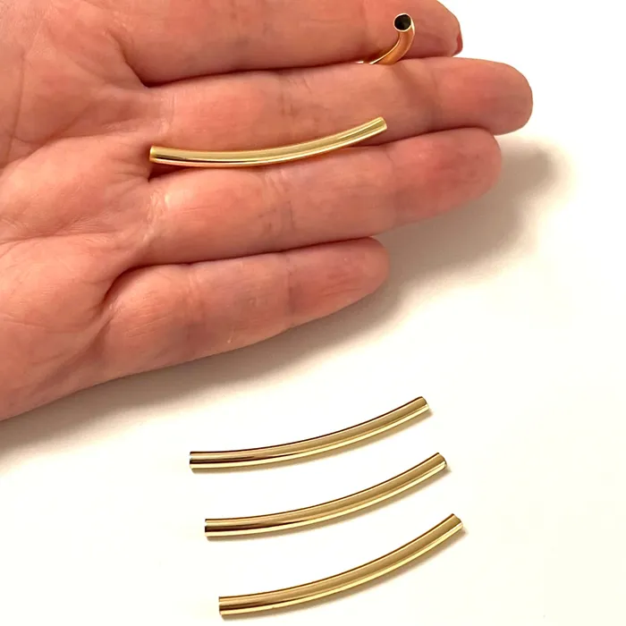 Peppy Beads Earrings 24Kt Gold Plated Spacer Tubes Round Tube Bars Gold Tube Bars Peppy Beads Earrings 24Kt Gold Plated Spacer Tubes Round Tube Bars Gold Tube Bars