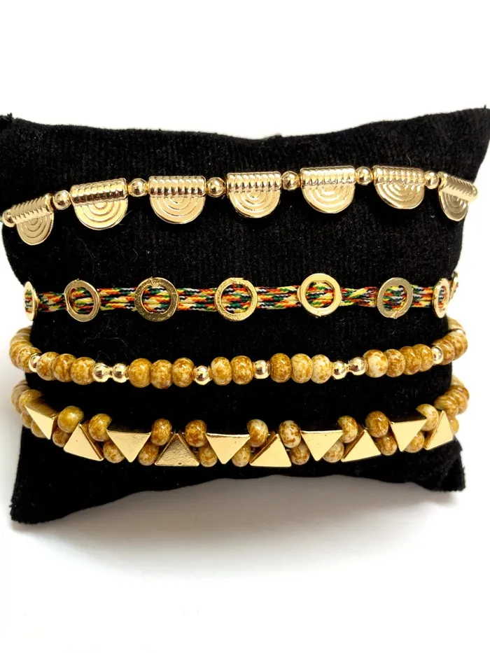 Peppy Beads Earrings 24Kt Gold Plated Triangle Double Hole Spacer Charms 5 pcs in a pack