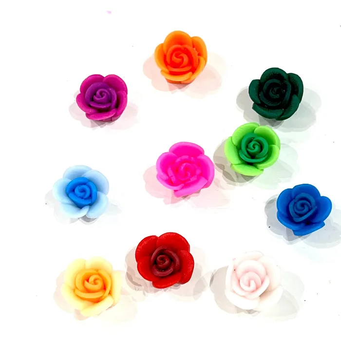 Peppy Beads Earrings 8mm Polymer Clay Rose Charms 8mm Rose Spacers 10 Beads in a pack Peppy Beads Earrings 8mm Polymer Clay Rose Charms 8mm Rose Spacers 10 Beads in a pack