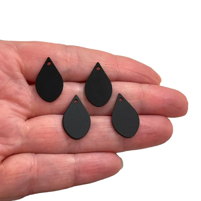 Peppy Beads Earrings Black Plated 20x12mm Drop Tag Charms Black Drop Tag Charms 4 pcs in a pack Peppy Beads Earrings Black Plated 20x12mm Drop Tag Charms Black Drop Tag Charms 4 pcs in a pack