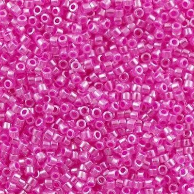 Peppy Beads Earrings DB0247 Lined Crystal Fuchsia Miyuki Delica 110