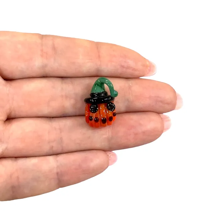 Peppy Beads Earrings Halloween Pumpkin Hand Made Murano Glass Charm Peppy Beads Earrings Halloween Pumpkin Hand Made Murano Glass Charm