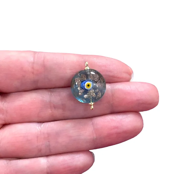 Peppy Beads Earrings Hand Made Murano Glass Connector Charm With 24Kt Gold Plated Pins on Both Sides Peppy Beads Earrings Hand Made Murano Glass Connector Charm With 24Kt Gold Plated Pins on Both Sides