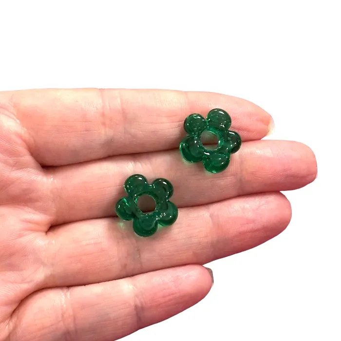 Peppy Beads Earrings Hand Made Murano Glass Flower Charms With 5mm Holes 2 pcs in a pack Peppy Beads Earrings Hand Made Murano Glass Flower Charms With 5mm Holes 2 pcs in a pack
