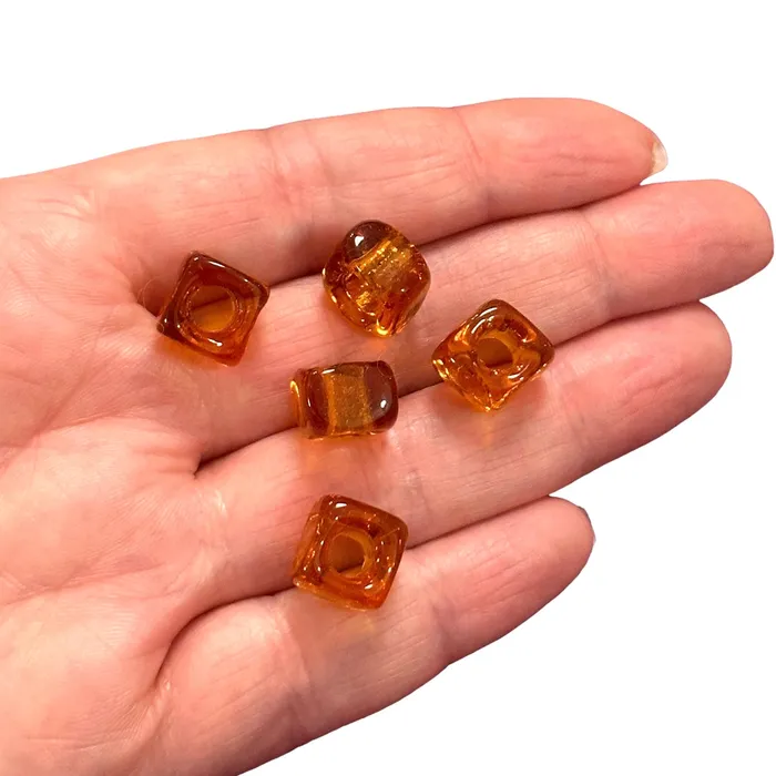 Peppy Beads Earrings Hand Made Murano Glass Square Beads With 5mm Holes 5 pcs in a pack Peppy Beads Earrings Hand Made Murano Glass Square Beads With 5mm Holes 5 pcs in a pack
