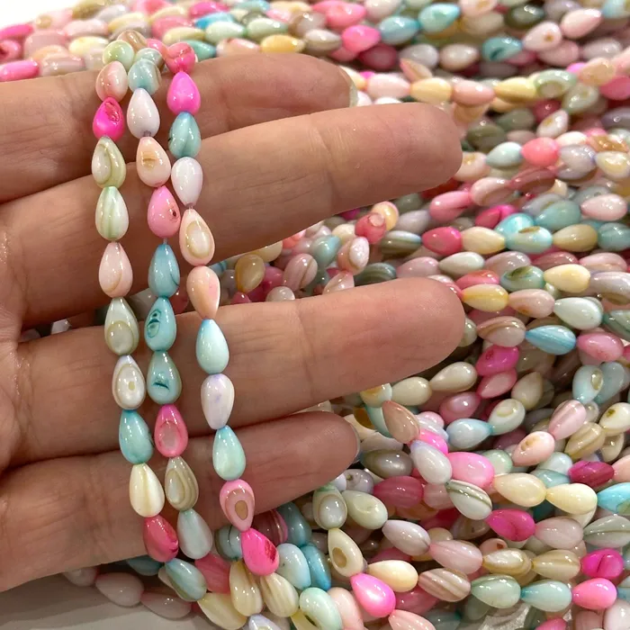 Peppy Beads Mother Of Pearl Drop Beads Pastel Colored Drop 48 Beads Strand Earrings Peppy Beads Mother Of Pearl Drop Beads Pastel Colored Drop 48 Beads Strand Earrings