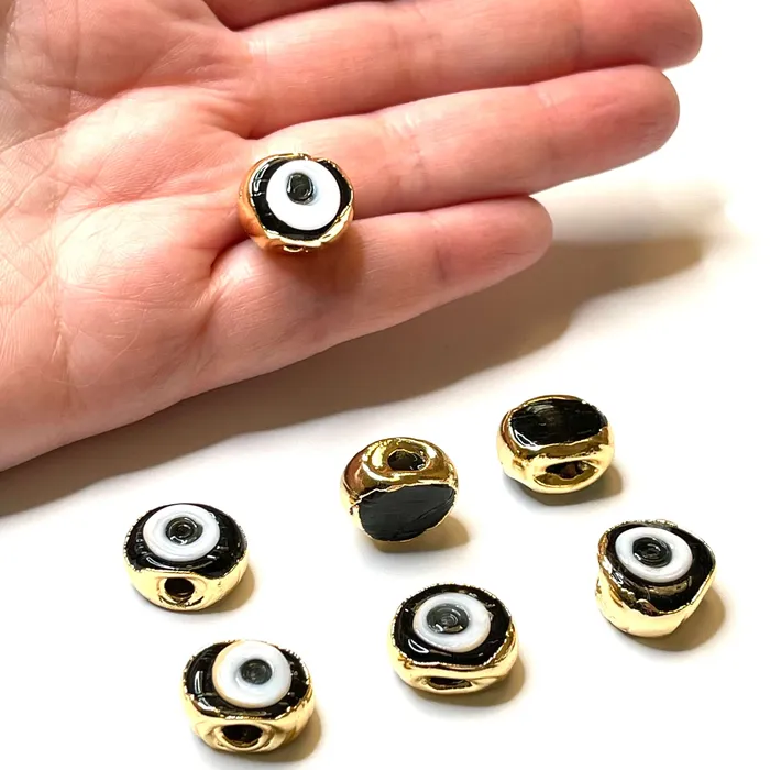 Peppy Beads Necklaces 24Kt Gold Plated Hand Made Evil Eye Beads Hand Made Evil Eye Beads Black Peppy Beads Necklaces 24Kt Gold Plated Hand Made Evil Eye Beads Hand Made Evil Eye Beads Black