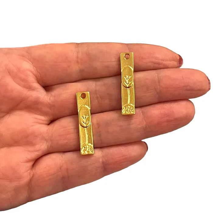 Peppy Beads Necklaces 24Kt Matte Gold Plated Tree Charms 2 pcs in a pack