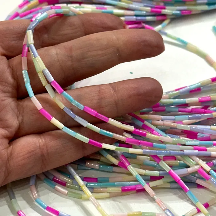 Peppy Beads Necklaces Mother Of Pearl Cylinder Beads Pastel Colored Cylinder 62 Beads Strand Peppy Beads Necklaces Mother Of Pearl Cylinder Beads Pastel Colored Cylinder 62 Beads Strand