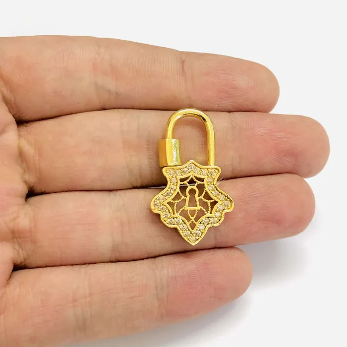 Peppy Beads PreStyled Sets 24Kt Gold Plated Brass Carabiner Clasp Micro Pave Carabiner Screw Clasp Peppy Beads PreStyled Sets 24Kt Gold Plated Brass Carabiner Clasp Micro Pave Carabiner Screw Clasp