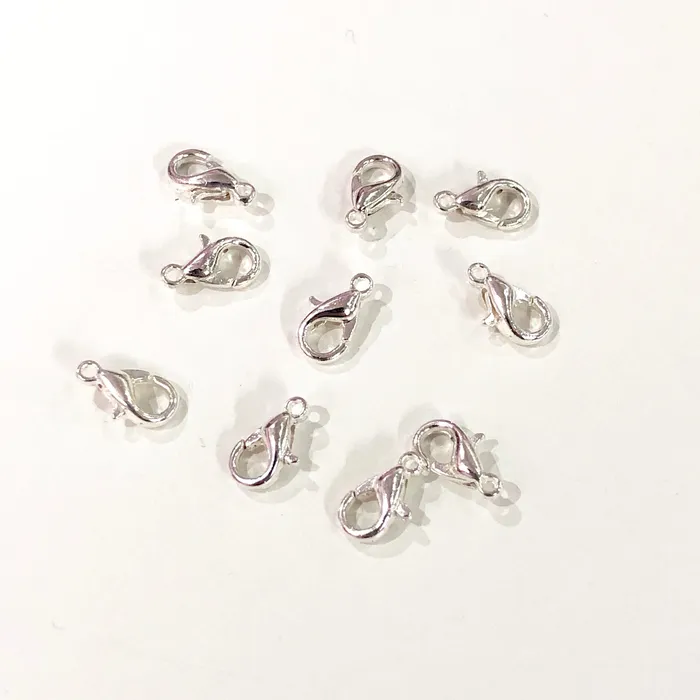 Peppy Beads Rings Silver Plated Lobster Clasps 12mm x 7mm 502 Brass Lobster Claw Clasp Peppy Beads Rings Silver Plated Lobster Clasps 12mm x 7mm 502 Brass Lobster Claw Clasp