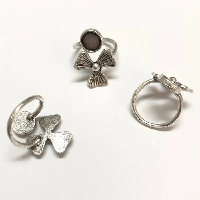 Peppy Beads Rings Silver Ring Setting Antique Silver Plated Brass Adjustable Ring Blank Adjustable Ring Bezel