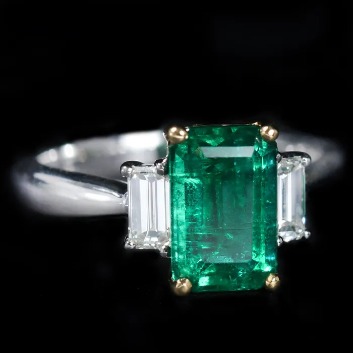 Platinum 243 Carat Emerald and Diamond Ring The Gem House Rings