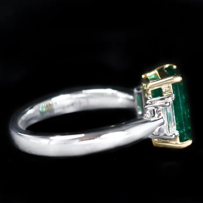 Platinum 243 Carat Emerald and Diamond Ring The Gem House Rings