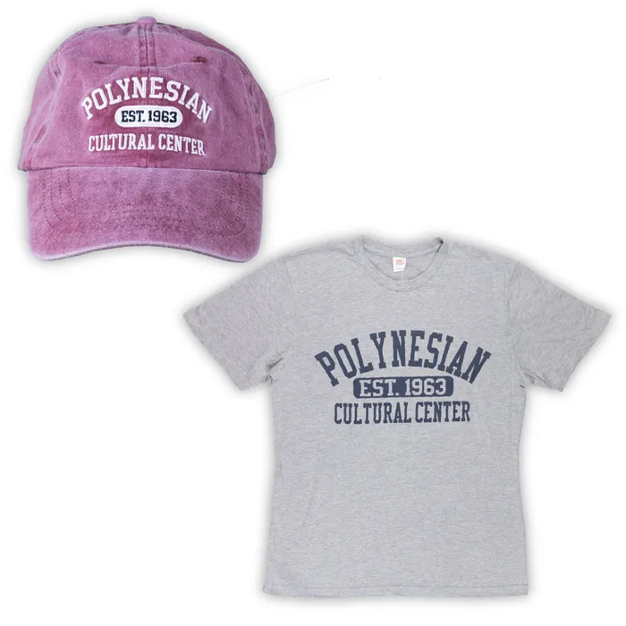 Polynesian Cultural Center Established 1963 2XL Cap TShirt Set MaroonLight Gray GOGOSPORTS Earrings