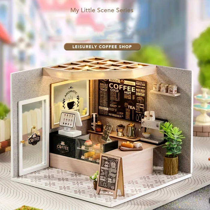 Portraits and Miniatures by NC Miniature Ice Cream Shop Kit with Battery Powered Lighting Necklaces