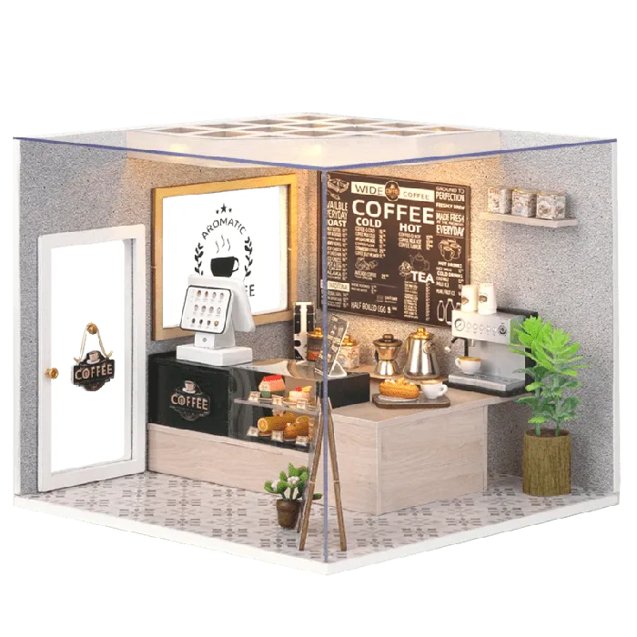 Portraits and Miniatures by NC Miniature Ice Cream Shop Kit with Battery Powered Lighting Necklaces