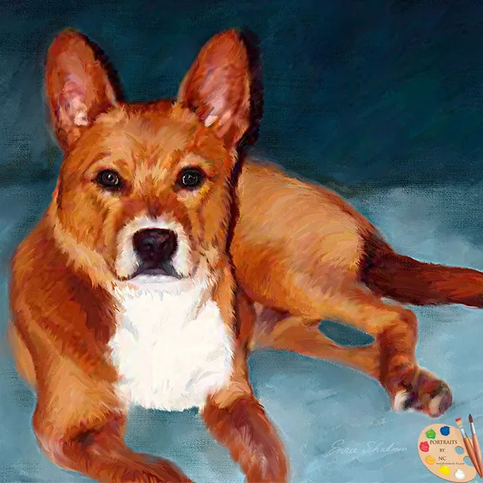 Portraits by NC Basenji Dog Oil Portrait Earrings