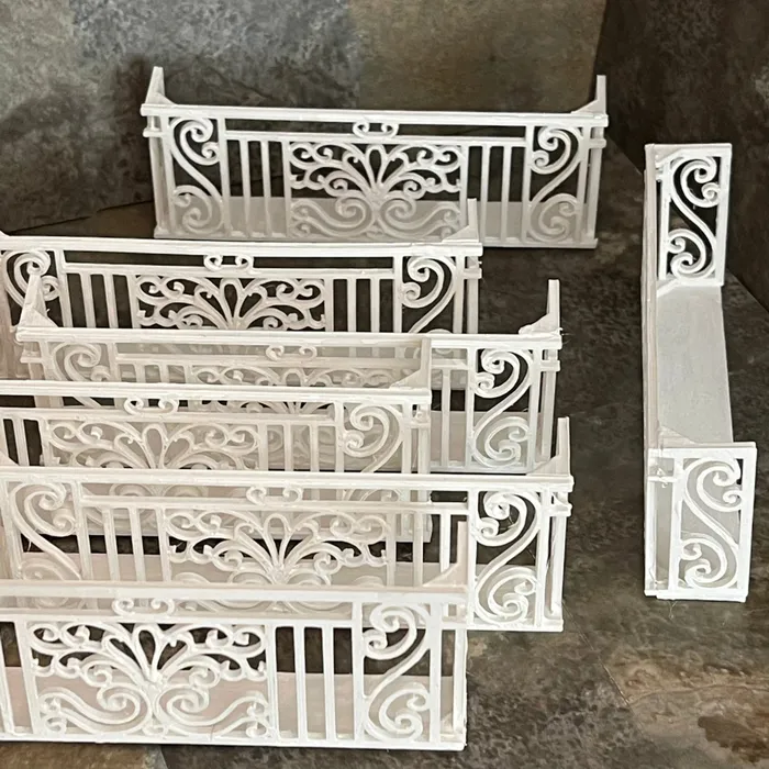 Portraits by NC Dollhouse Miniature Faux Balcony 112 Scale Wrought Iron Architectural Element Earrings
