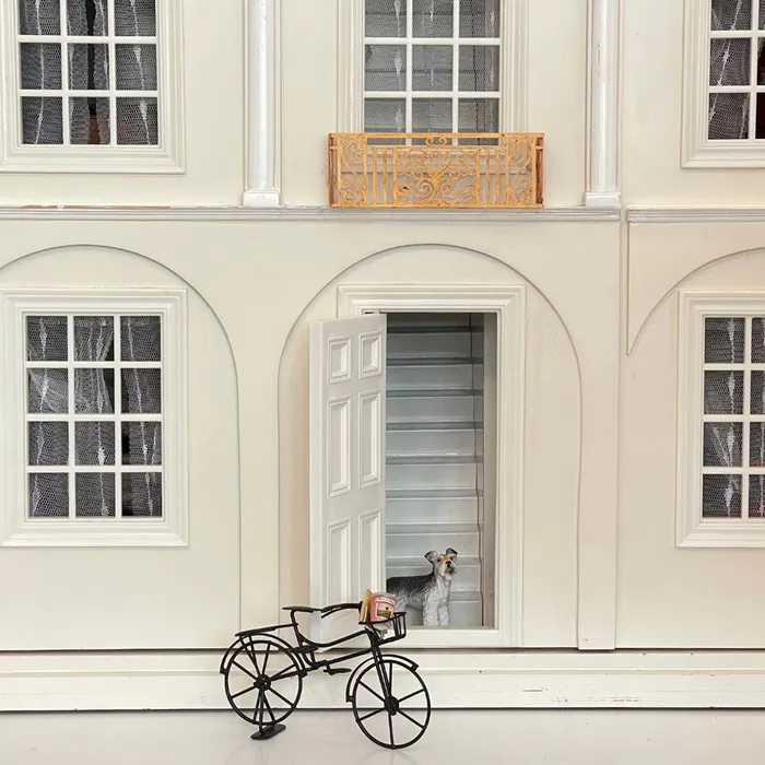 Portraits by NC Dollhouse Miniature Faux Balcony 112 Scale Wrought Iron Architectural Element Earrings