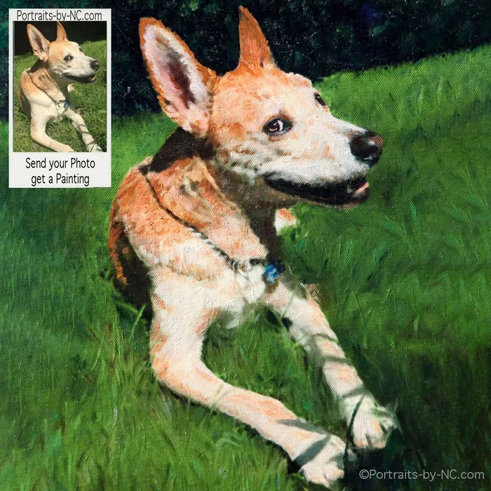 Portraits by NC Earrings American Dingo Dog Oil Portrait