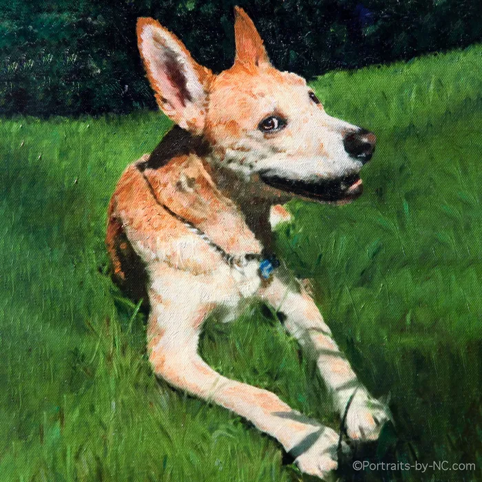Portraits by NC Earrings American Dingo Dog Oil Portrait