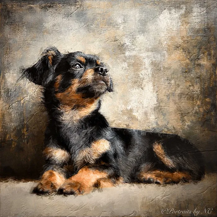 Portraits by NC Earrings Brussels Griffon Dog Oil Portrait