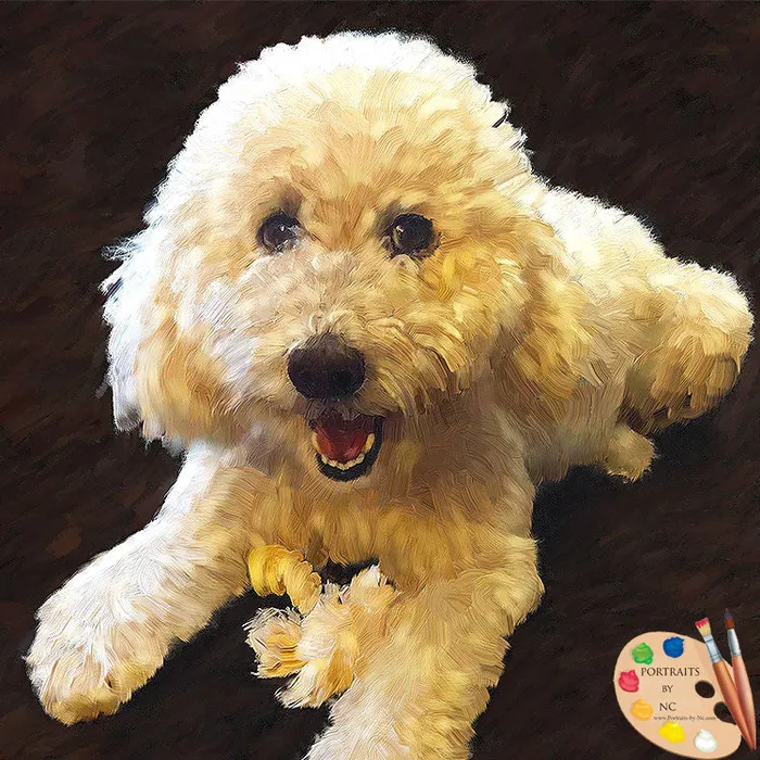 Portraits by NC Earrings Labradoodle Dog Portrait