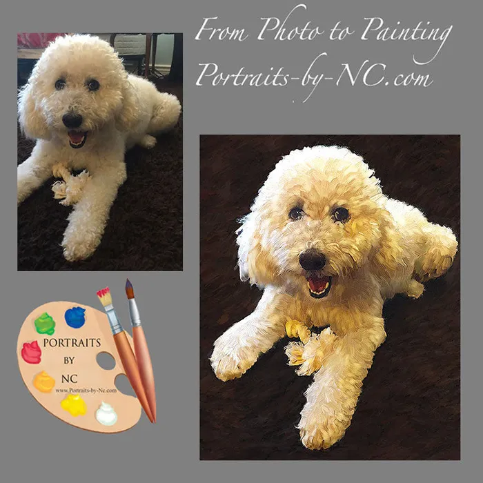 Portraits by NC Earrings Labradoodle Dog Portrait