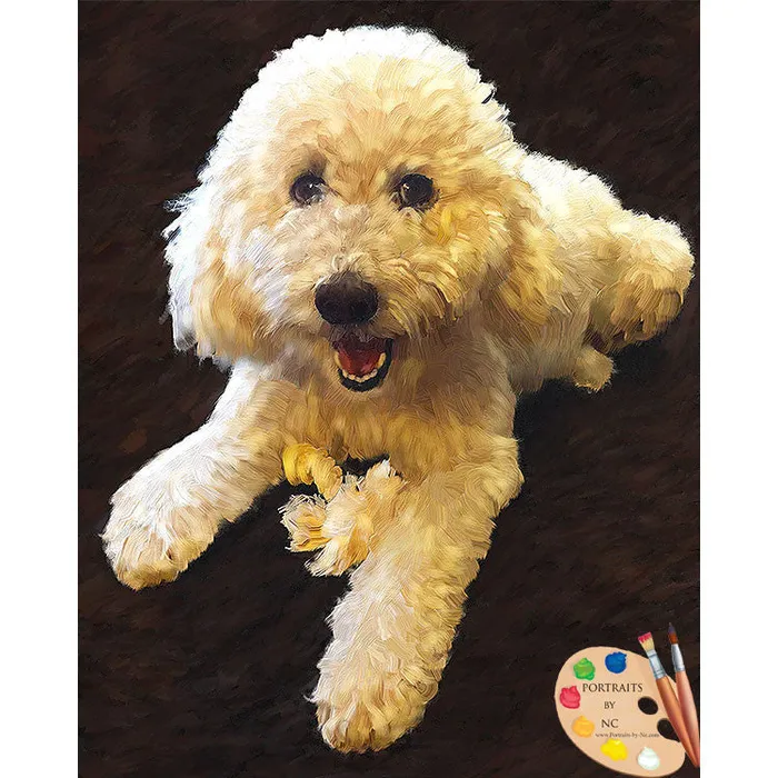 Portraits by NC Earrings Labradoodle Dog Portrait