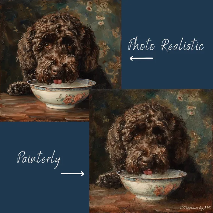 Portraits by NC Earrings Labradoodle Dog Portrait