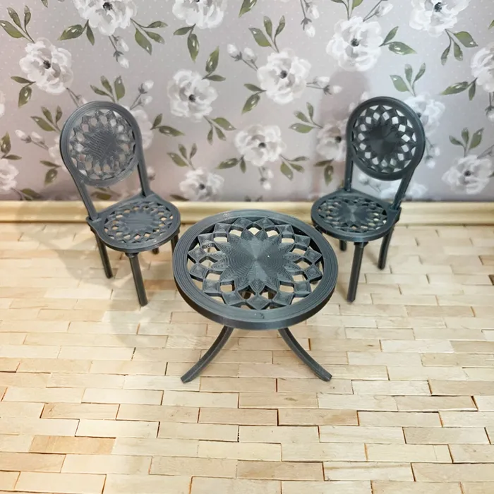Portraits by NC Earrings Miniature Bistro Table Kit Dollhouse Furniture 124 Scale