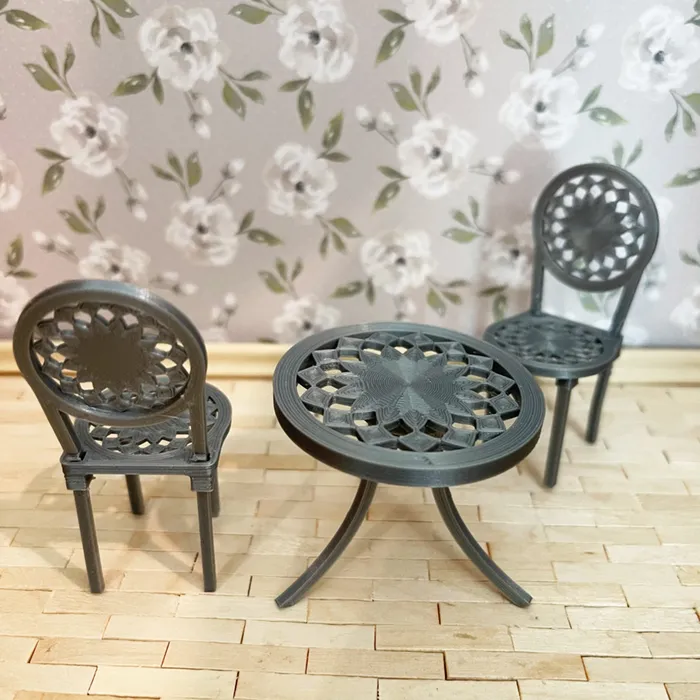 Portraits by NC Earrings Miniature Bistro Table Kit Dollhouse Furniture 124 Scale