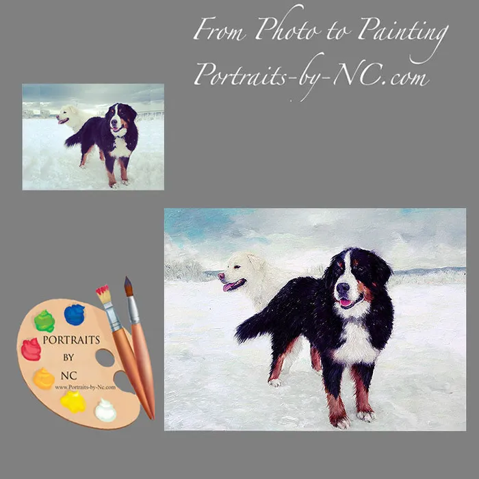 Portraits by NC Great Pyrenees and Bernese Dog Portrait Necklaces