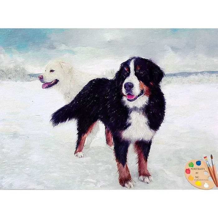 Portraits by NC Great Pyrenees and Bernese Dog Portrait Necklaces