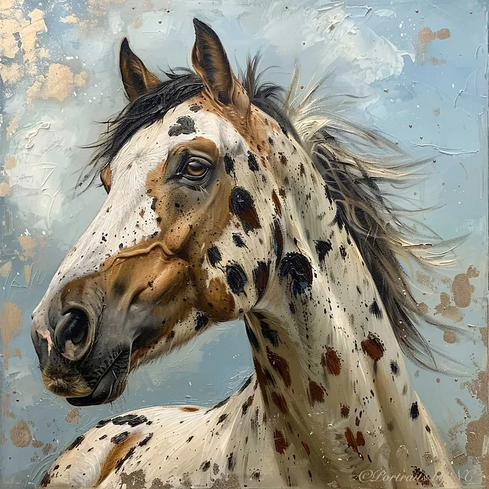 Portraits by NC Necklaces Appaloosa Horse Portrait with Sky Background