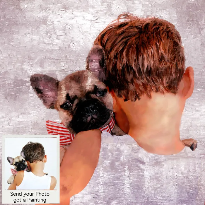 Portraits by NC The New Puppy Child with Pet Portrait Necklaces