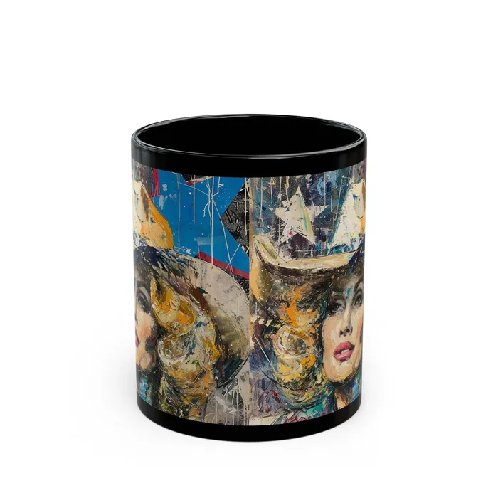 Printify Black Mug 11oz 15oz Country Queen Rings Printify Black Mug 11oz 15oz Country Queen Rings