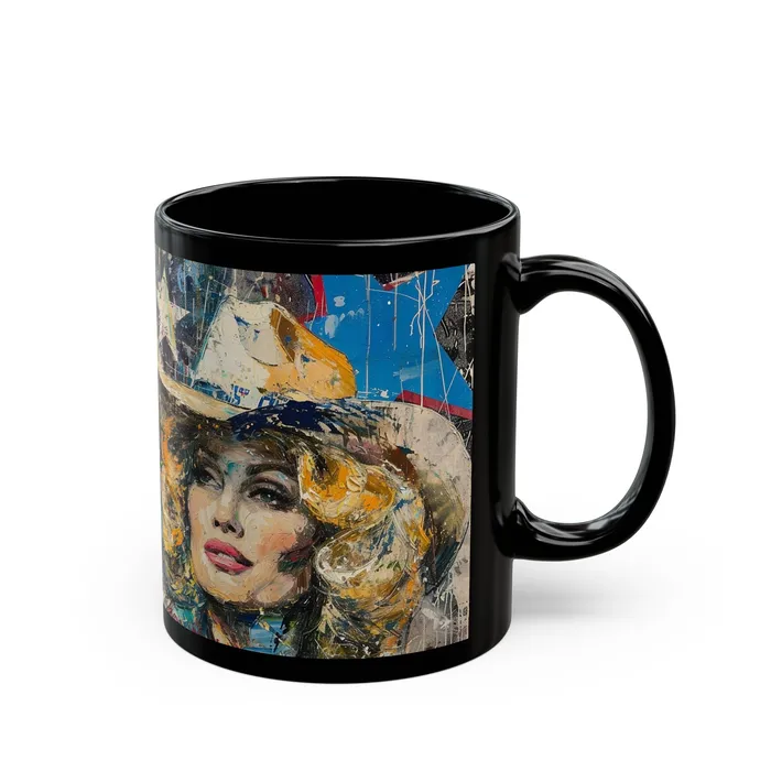 Printify Black Mug 11oz 15oz Country Queen Rings Printify Black Mug 11oz 15oz Country Queen Rings