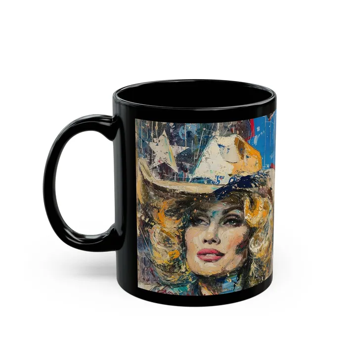 Printify Black Mug 11oz 15oz Country Queen Rings Printify Black Mug 11oz 15oz Country Queen Rings