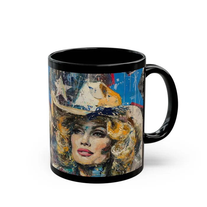 Printify Black Mug 11oz 15oz Country Queen Rings Printify Black Mug 11oz 15oz Country Queen Rings