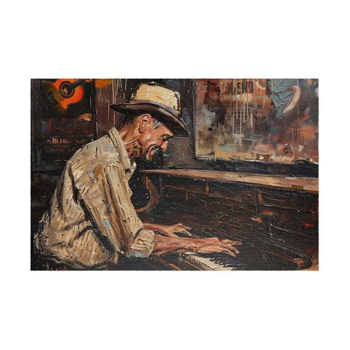Printify Earrings Puzzle 110 252 520 1014piece Honky Tonk Piano Player