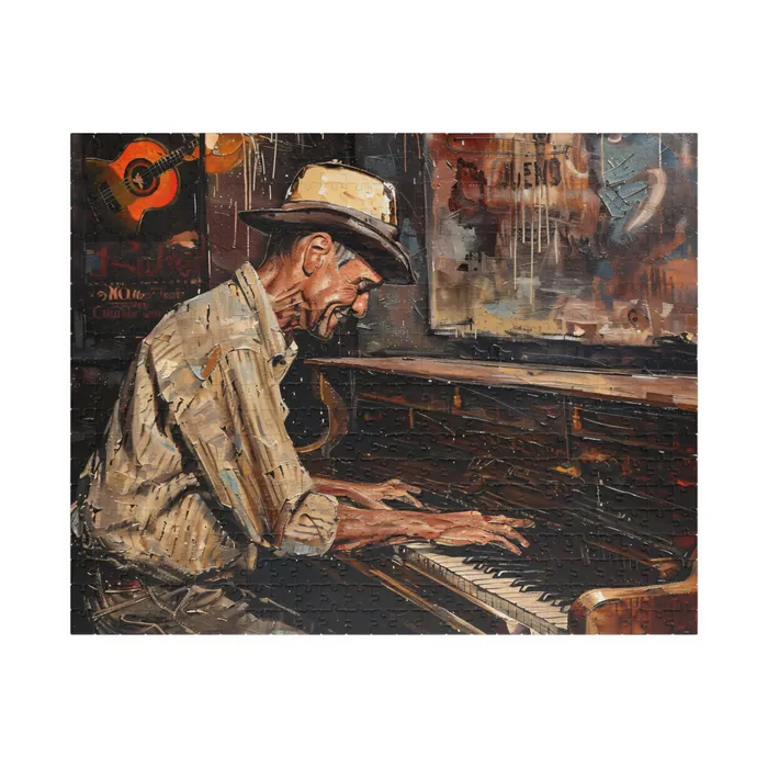 Printify Earrings Puzzle 110 252 520 1014piece Honky Tonk Piano Player