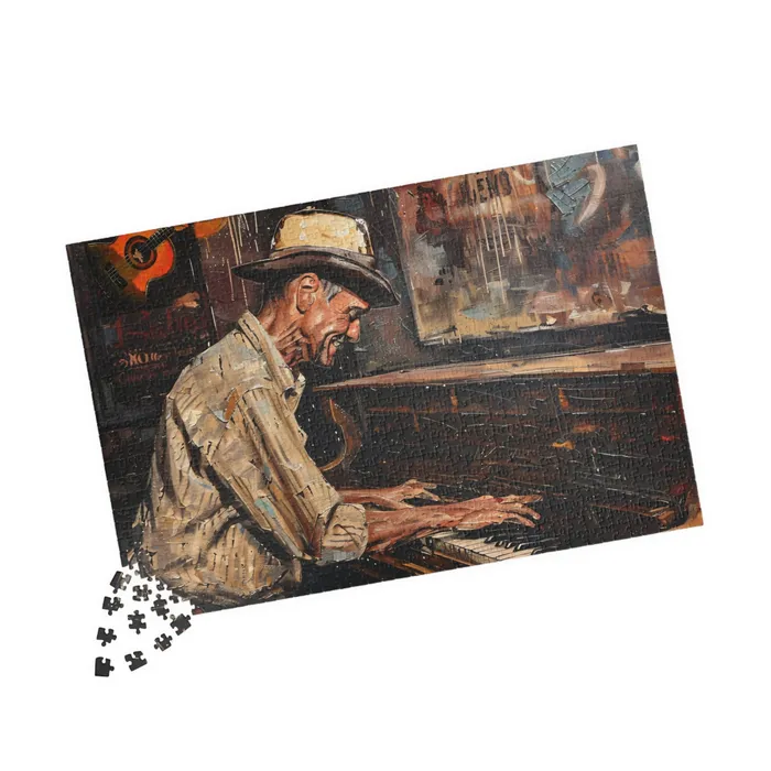 Printify Earrings Puzzle 110 252 520 1014piece Honky Tonk Piano Player